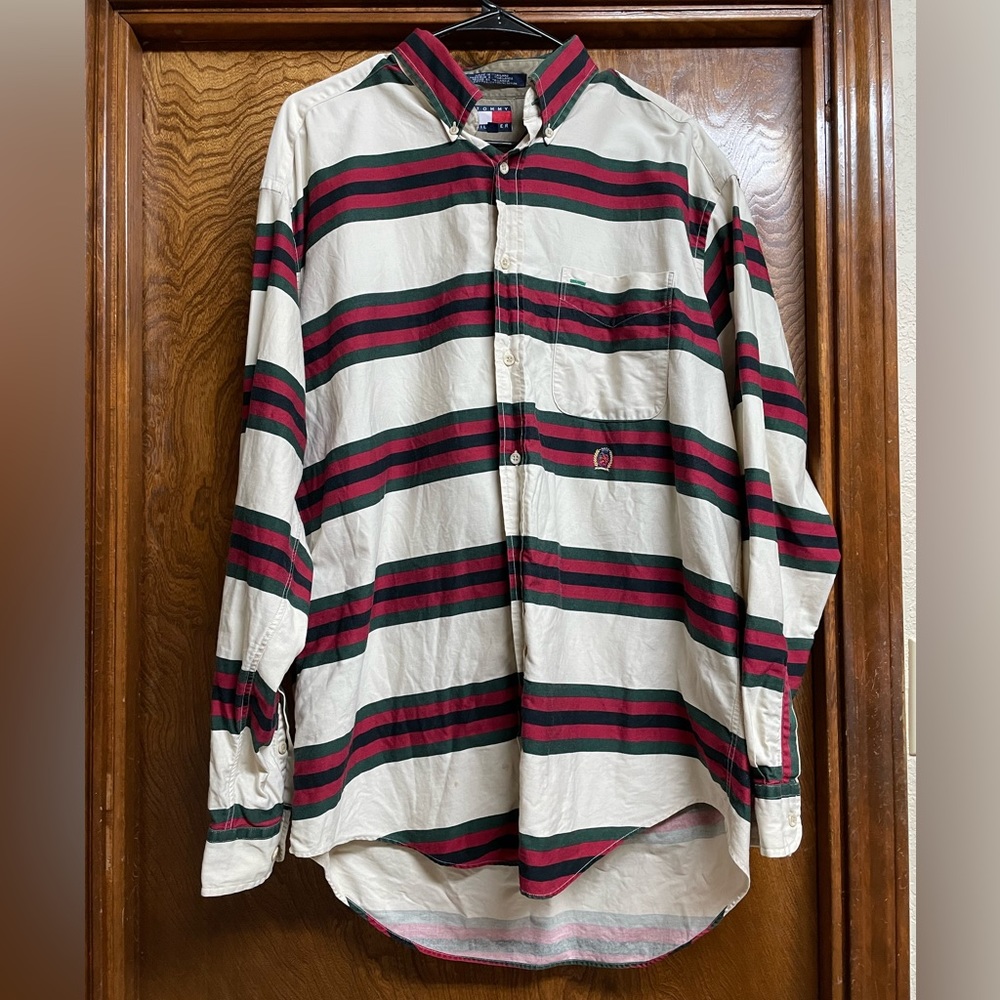 Vintage Tommy Hilfiger Button Up Long Sleeve Mens size Large